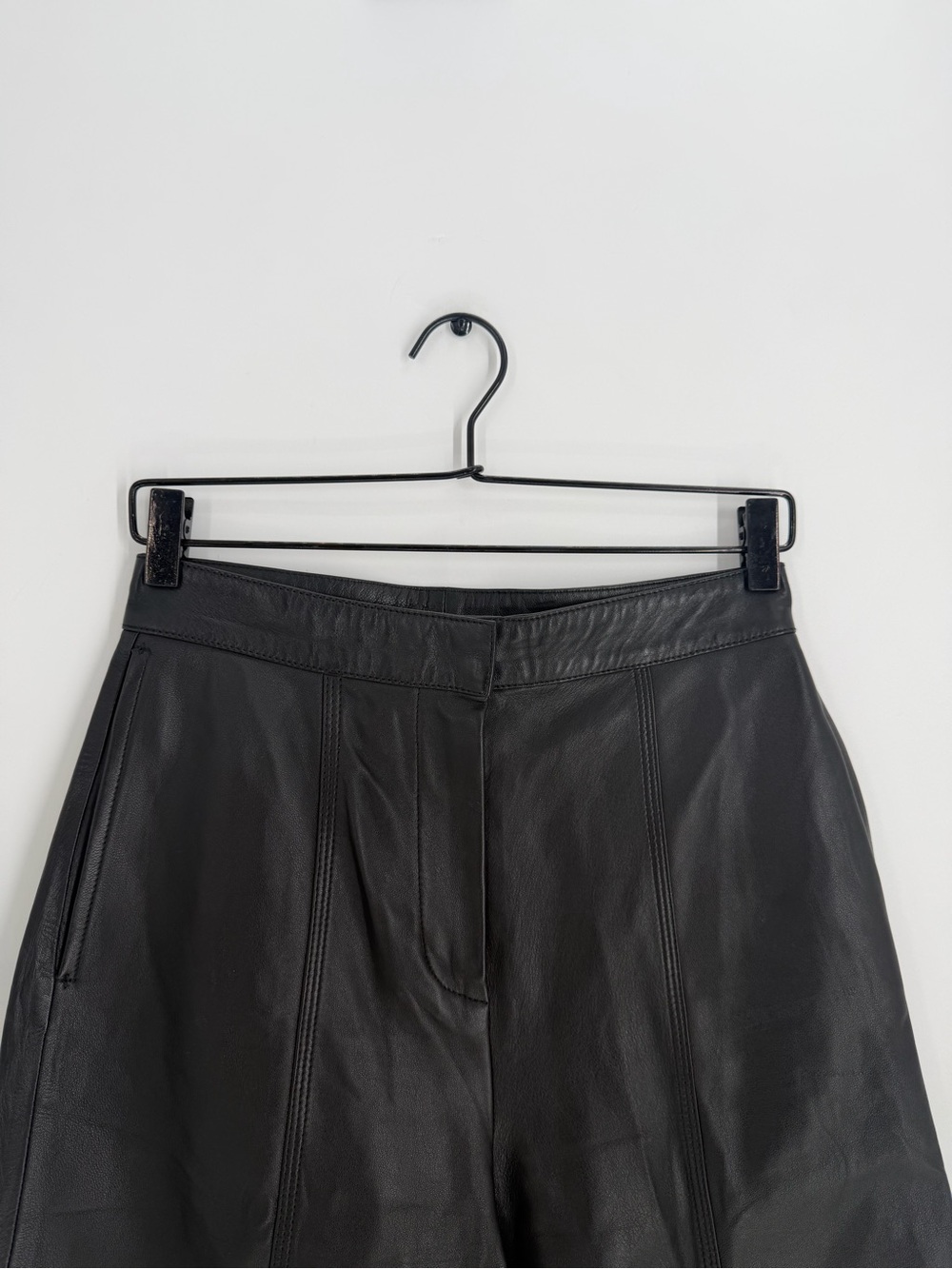 Cos Leather Black High Waisted Wide Leg Culottes